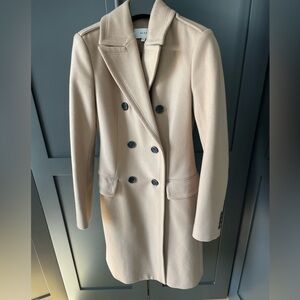 Reiss double breasted coat in camel